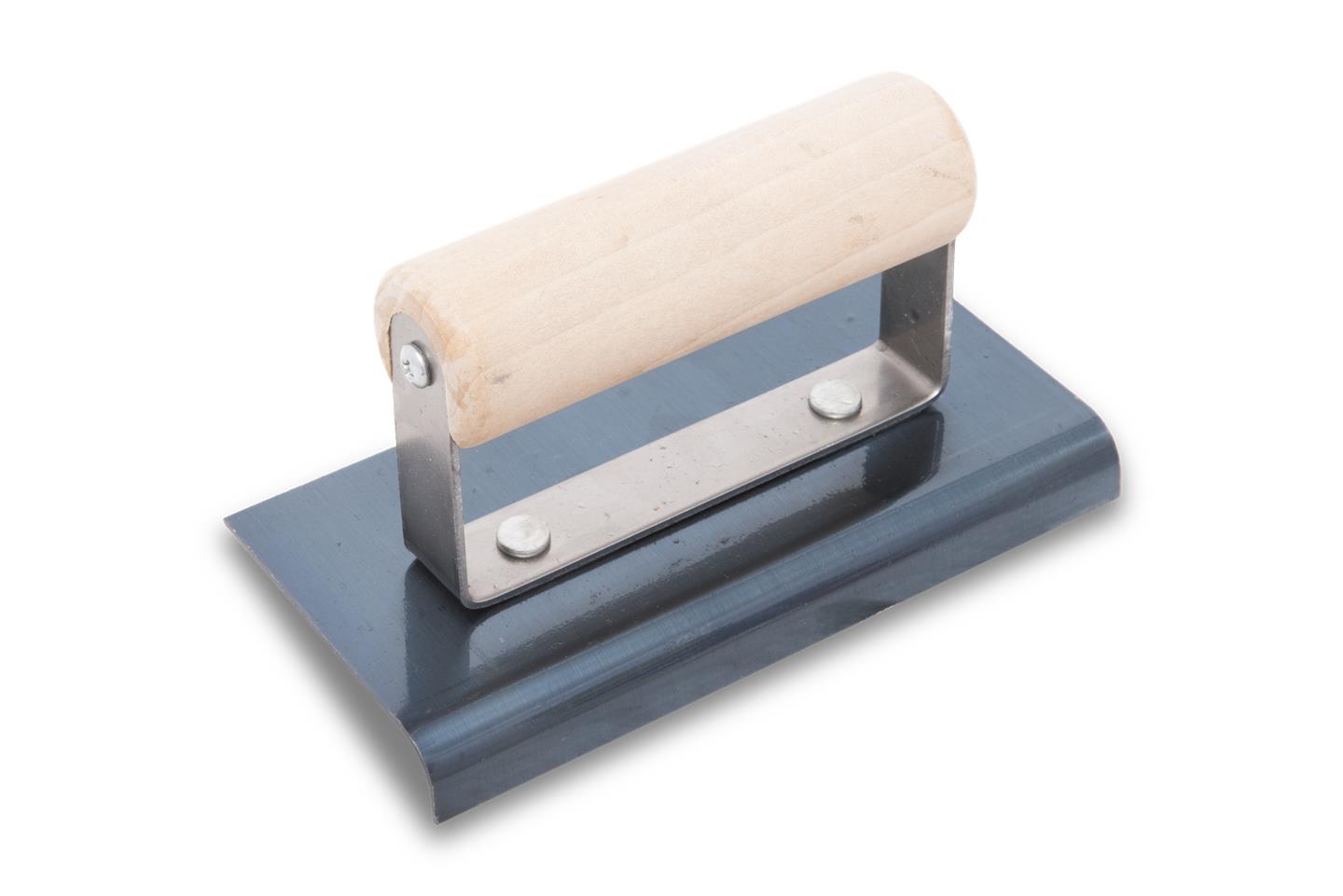 QLT BLUE STEEL HAND EDGER W/WOOD HDL, 6 X 3", 1/8" R, 3/8" LIP