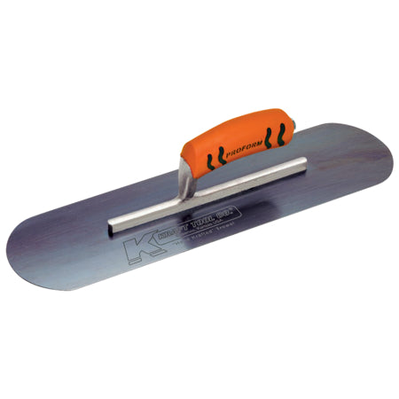 20" x 4" Blue Steel Pool Trowel with a ProForm® Handle on a Short Shank