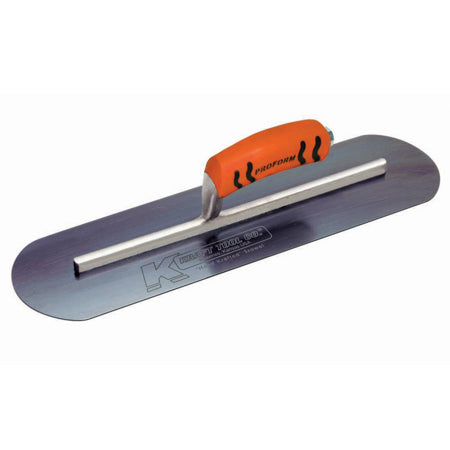 14" x 3" Blue Steel Round End Burn Trowel with ProForm® Handle