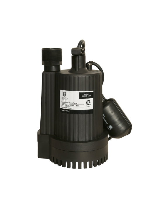 SUMP PUMP KIT INCLUDES 1/3 HP BONZER SUMP PUMP, 18" X 24" SUMP BASIN WITH LID, 24" X 1-1/2" PVC PIPE WITH 1-1/2" PVC FEMALE ADAPTER, CHECK VALVE AND 2" SINK TRAY LID AND HUB TOP 4"