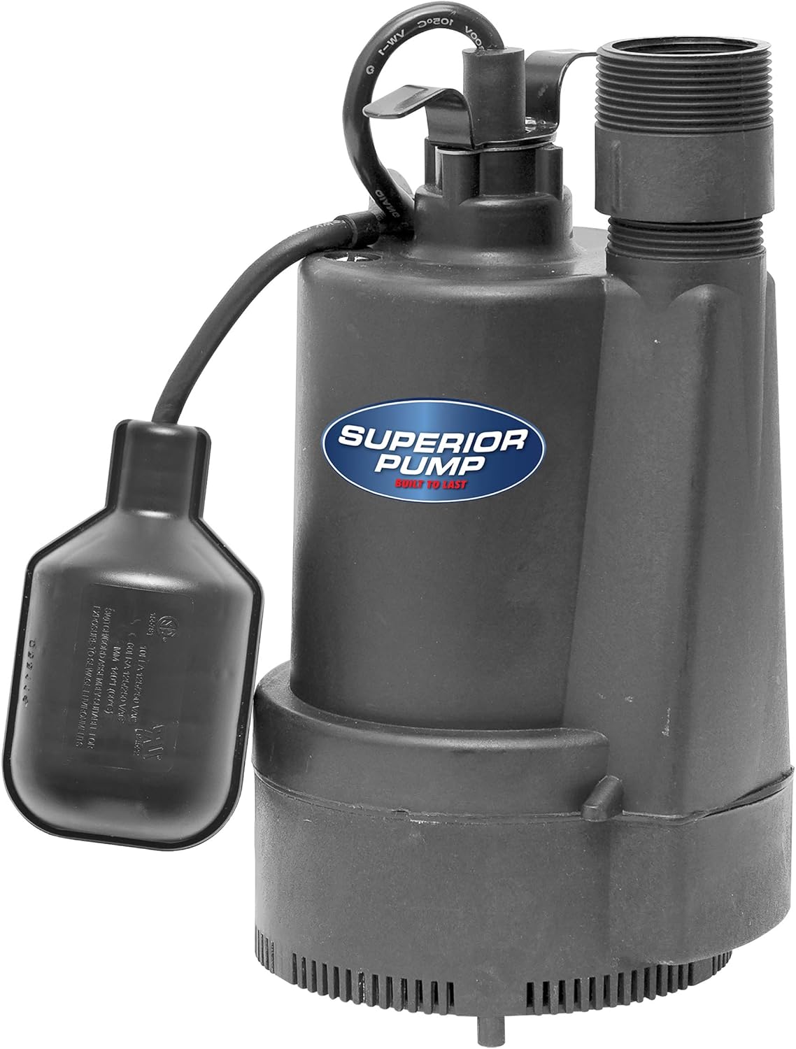 Caliber Pump 92330 1/3 HP Thermoplastic Sump Pump with Tethered Float Switch , Black