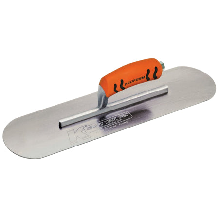 24" x 4" Carbon Steel Pool Trowel with a ProForm® Handle on a Short Shank