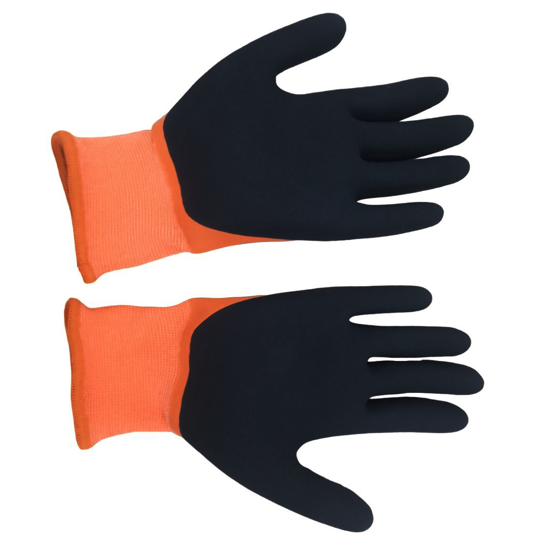 PRIME-CRETE ORANGE LATEX SANDY WINTER GLOVES (12 PAIRS)