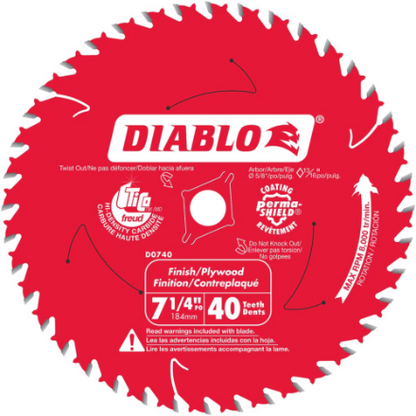 DIABLO 7-1/4" CARBIDE TIPPED FRAMING CIRCULAR SAW BLADE FOR WOOD CUTTING