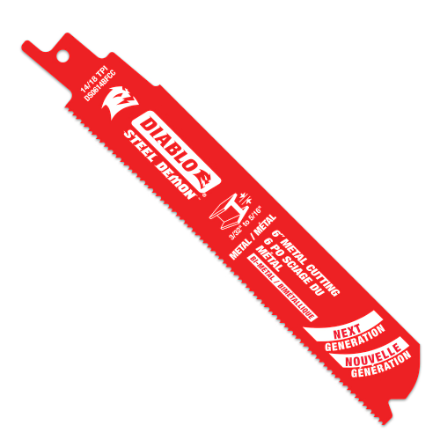 DIABLO 14/18 TPI BI-METAL RECIPROCATING SAW BLADE FOR MEDIUM METAL CUTTING
