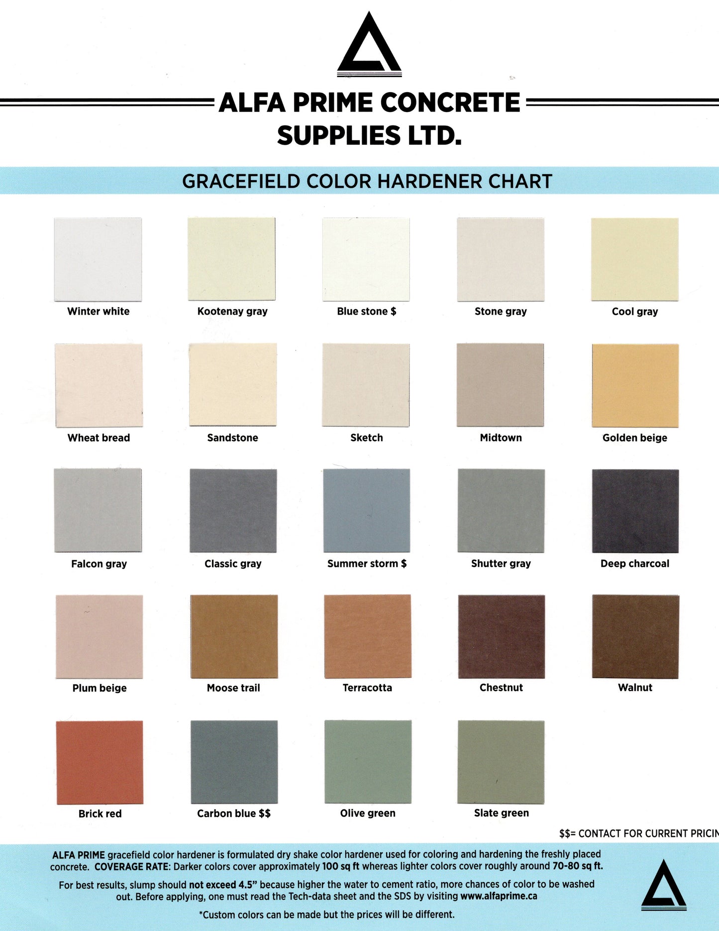 ALFA PRIME GRACEFIELD COLOR HARDENER 50 LBS PAIL